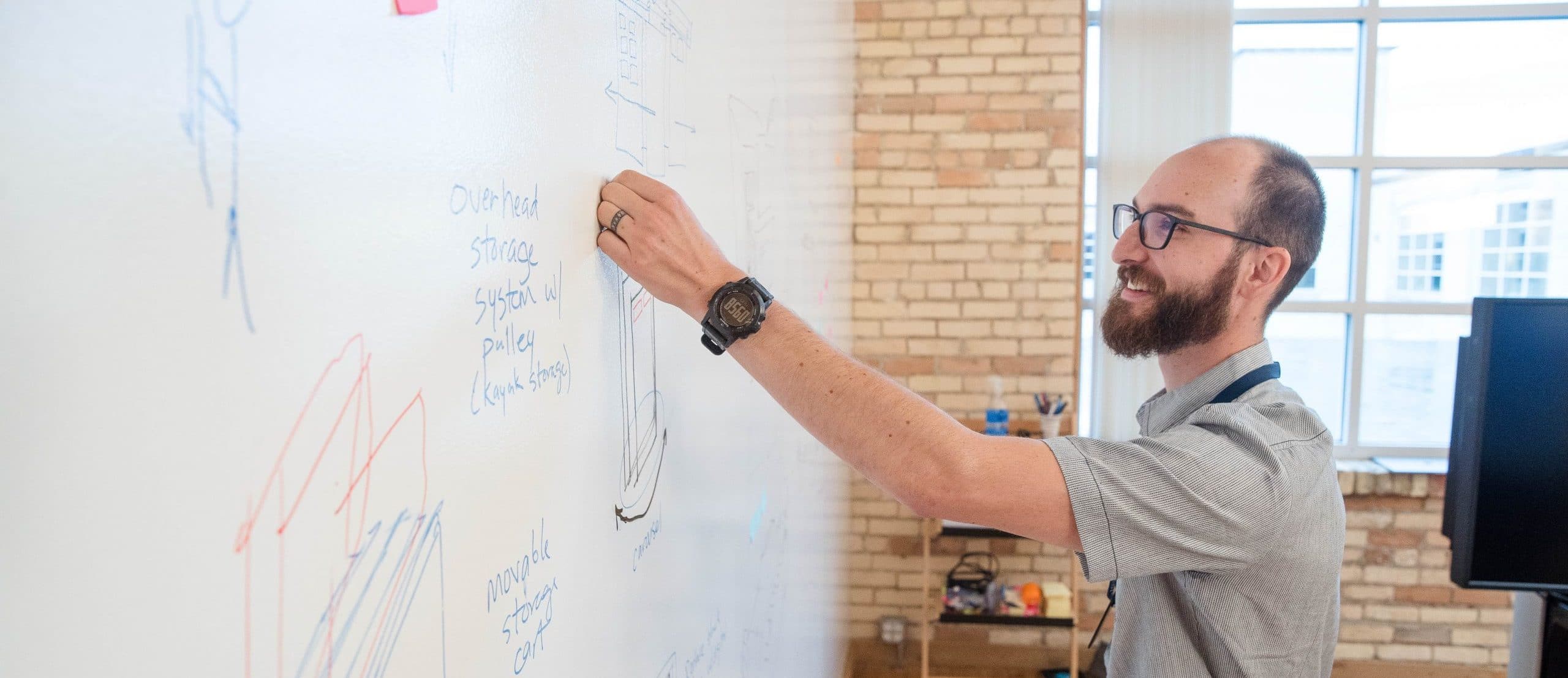 Chris Slamp from DISHER participating in our Whiteboard Wednesday Innovation Process.