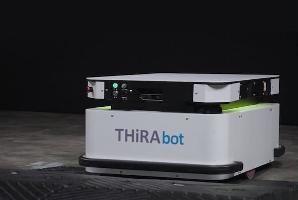 The THIRA ROBOTICS Autonomous Mobile Robot (AMR) can travel over any type of flooring surface.
